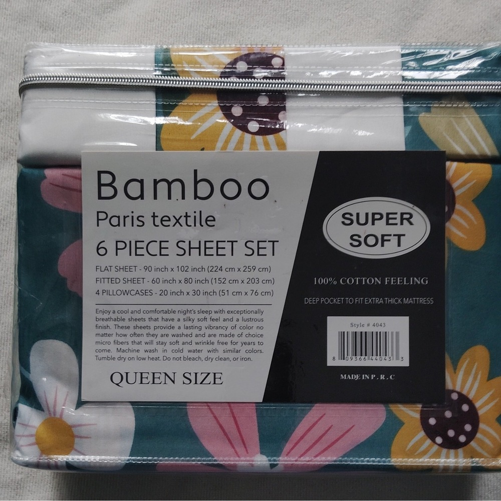 Paris Textile Organic Earth 2000 Series Queen Cotton Floral Deep Pocket
